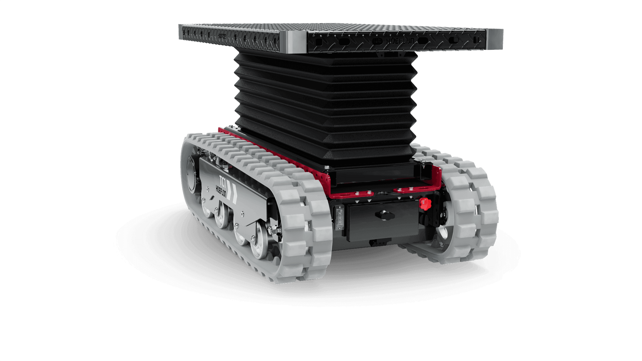 TC1 Kettenfahrzeug mit ausgefahrener Plattform für Hebesystem